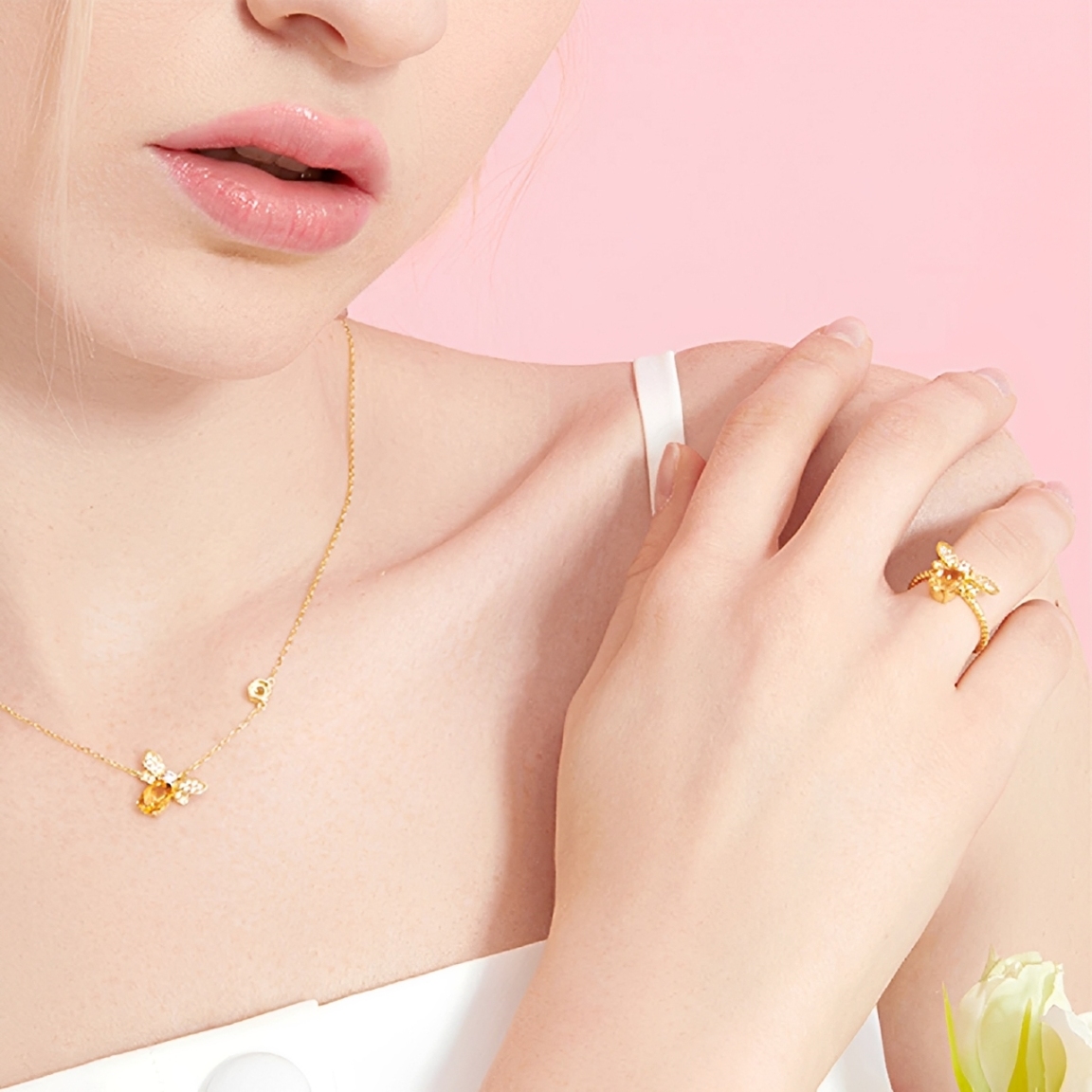COLLAR DE ABEJITA PARA MUJER DORADO - 7