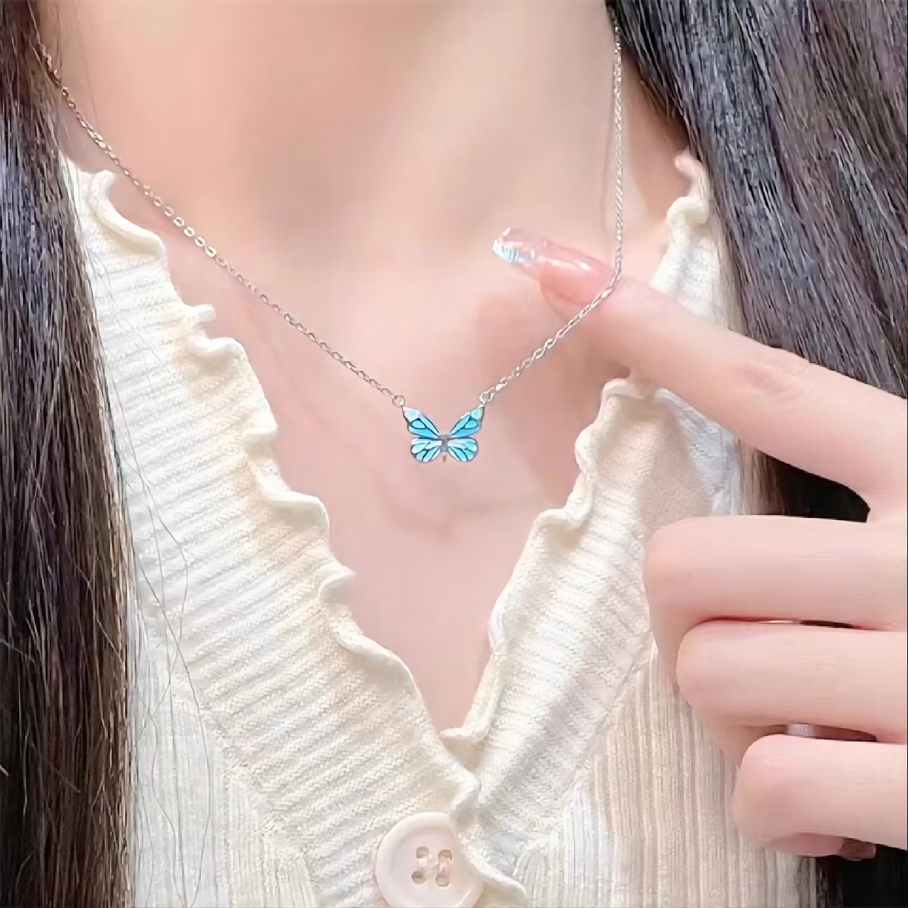 SET COLLAR Y PULSERA DE MARIPOSA LUMINOSO DE MUJER - 7