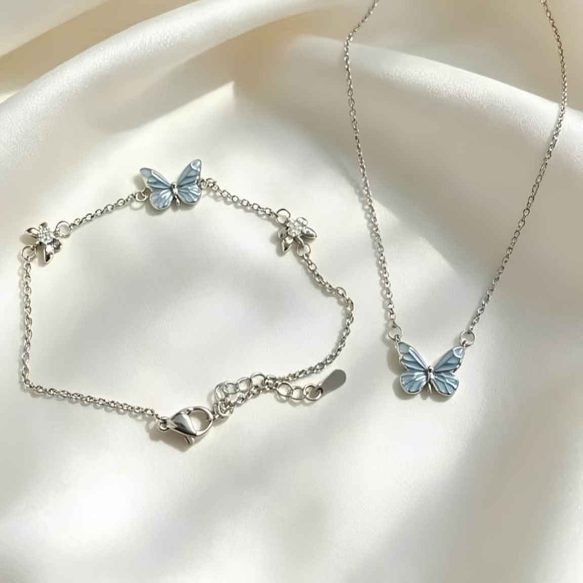 SET COLLAR Y PULSERA DE MARIPOSA LUMINOSO DE MUJER - 8