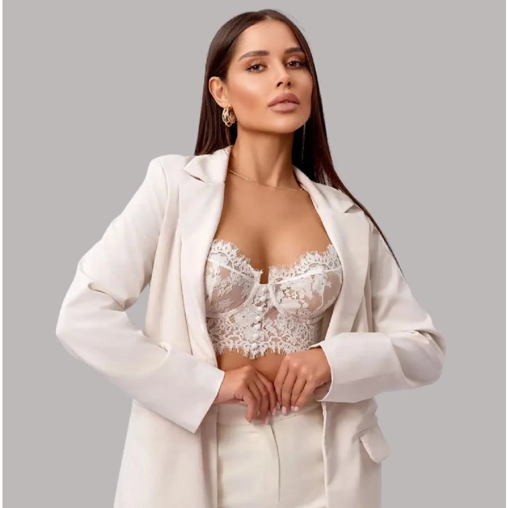 CONJUNTO DE LENCERÍA SEXY DE ENCAJE BOCADO - DOS PIEZAS MUJER - 6
