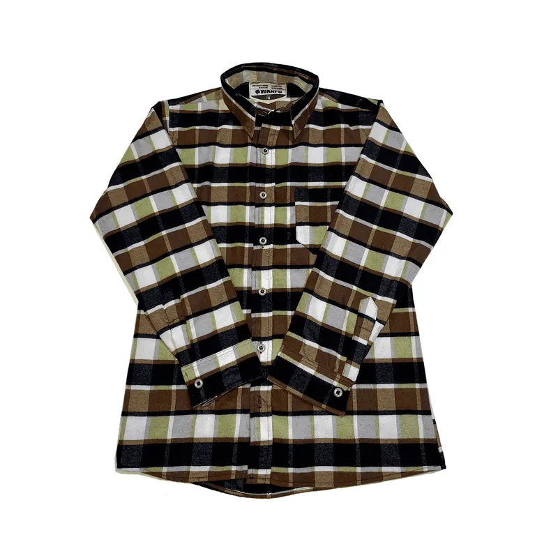 CAMISA NIÑO ALGODON LEÑADOR MARRON RÚSTICO - 1