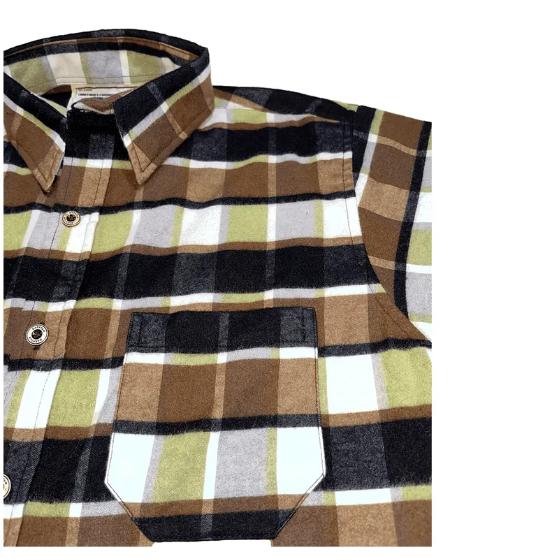 CAMISA NIÑO ALGODON LEÑADOR MARRON RÚSTICO - 3