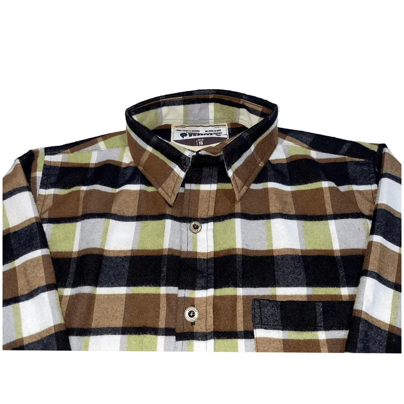 CAMISA NIÑO ALGODON LEÑADOR MARRON RÚSTICO - 5