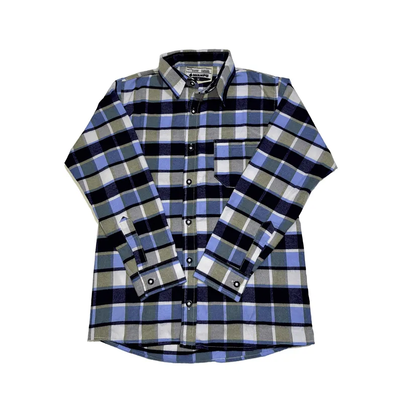 CAMISA NIÑO ALGODON LEÑADOR CELESTE ACERO - 1