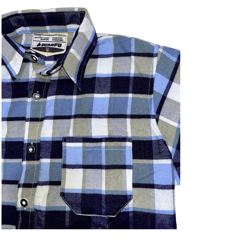 CAMISA NIÑO ALGODON LEÑADOR CELESTE ACERO - 3