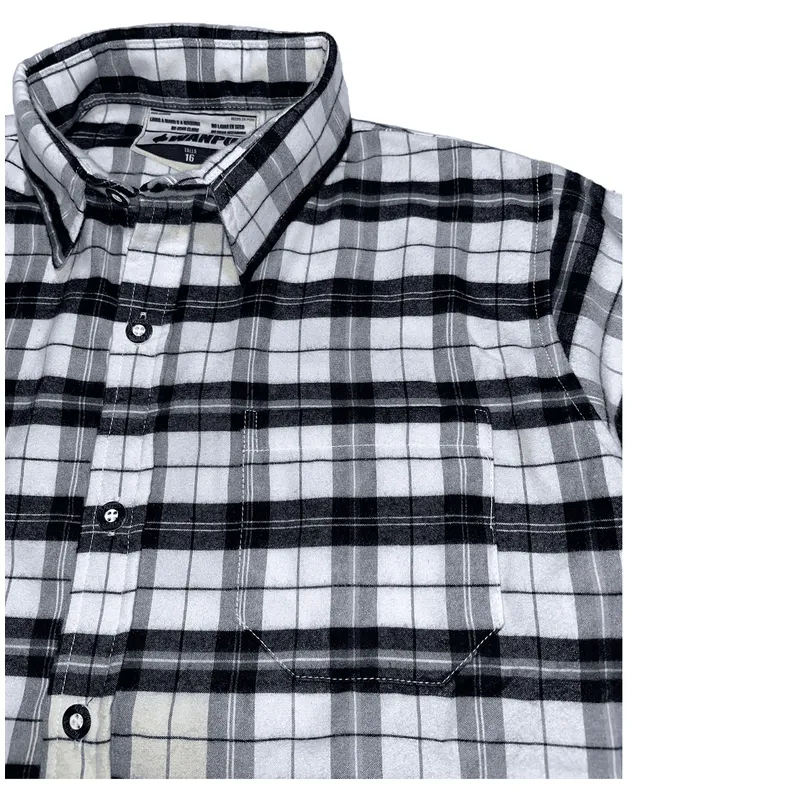 CAMISA NIÑO ALGODON LEÑADOR NEGRO GRAFITO - 2