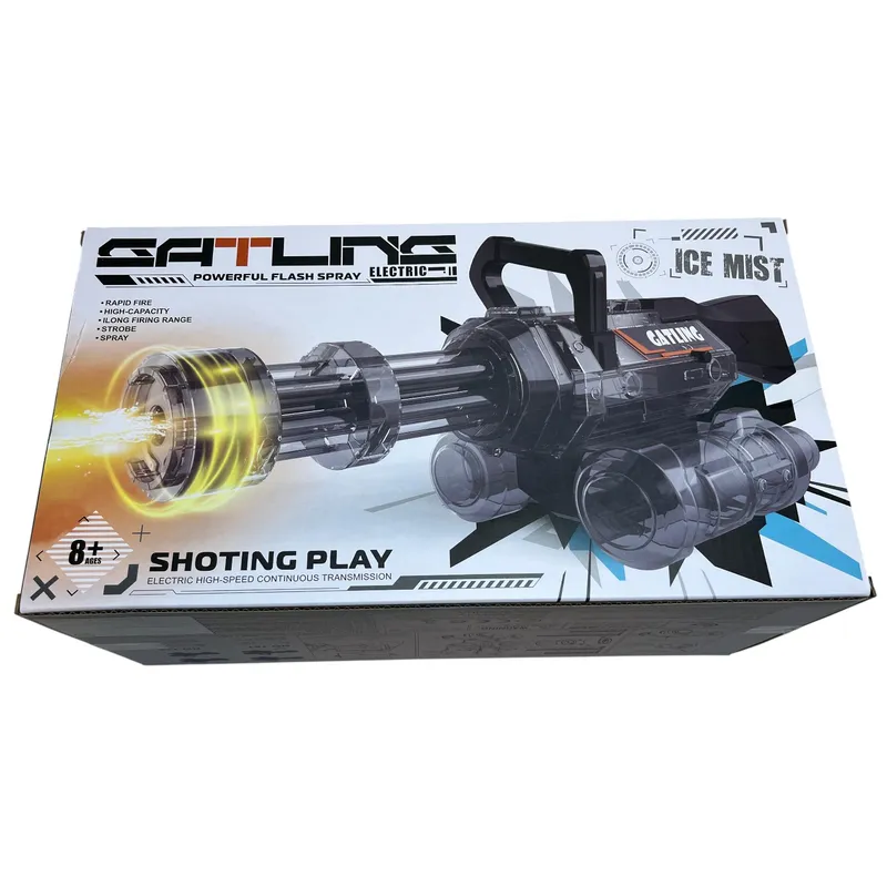 GATLING LANZA AGUA CON HUMO Y LUZ RGB - 2