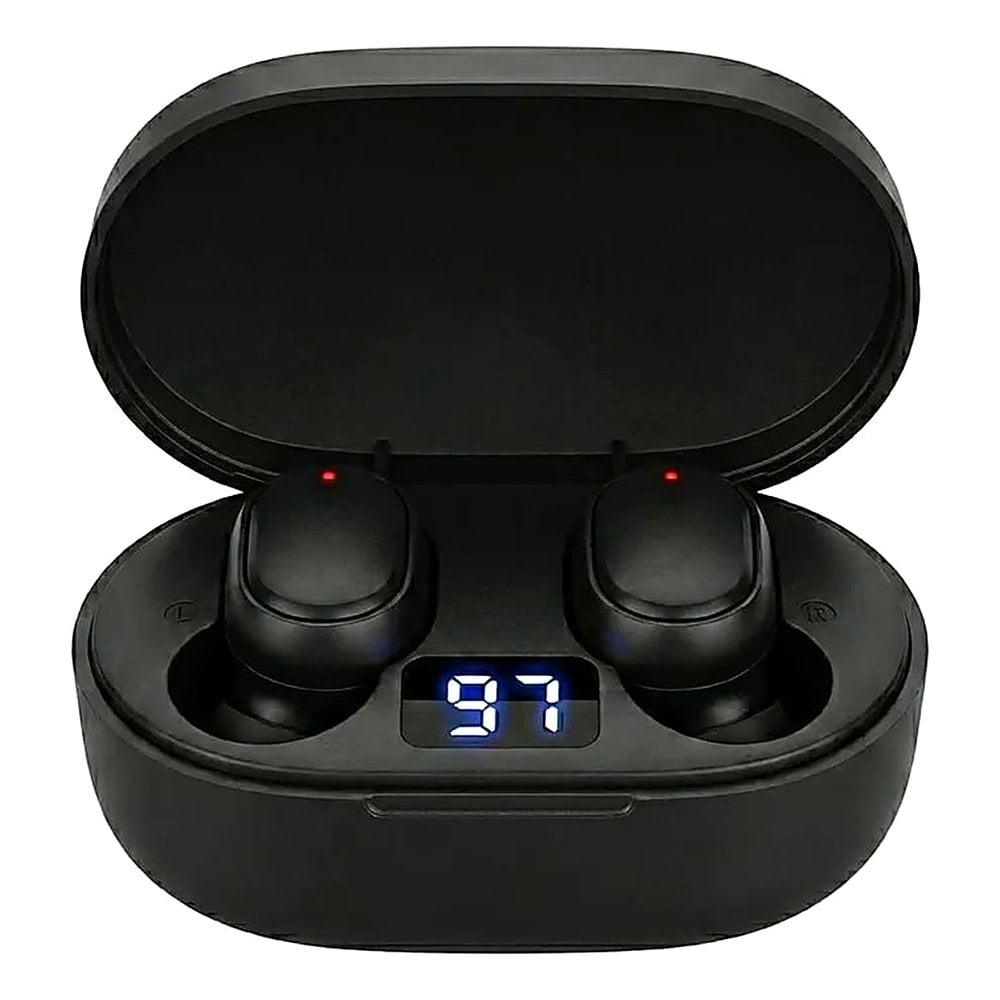 AUDÍFONOS BLUETOOTH TWS E6S NEGRO ESTUCHE CARGA PANTALLA LED DIGITAL INALÁMBRICOS - 4