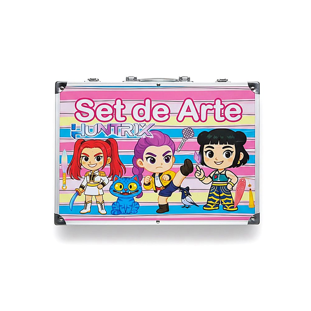 MALETA DE ARTE HUNTRIX SET CREATIVO CON DISEÑO DE PERSONAJES ANIMADOS PARA NIÑOS - 1