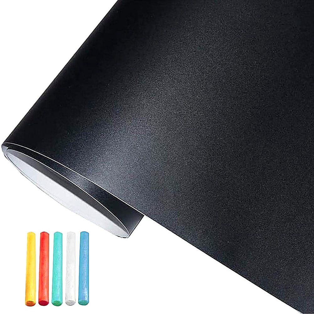 PIZARRA ADHESIVA NEGRA ROLLO AUTOADHESIVA CON TIZA BLANCA PARA PAREDES OFICINA Y HOGAR - 4