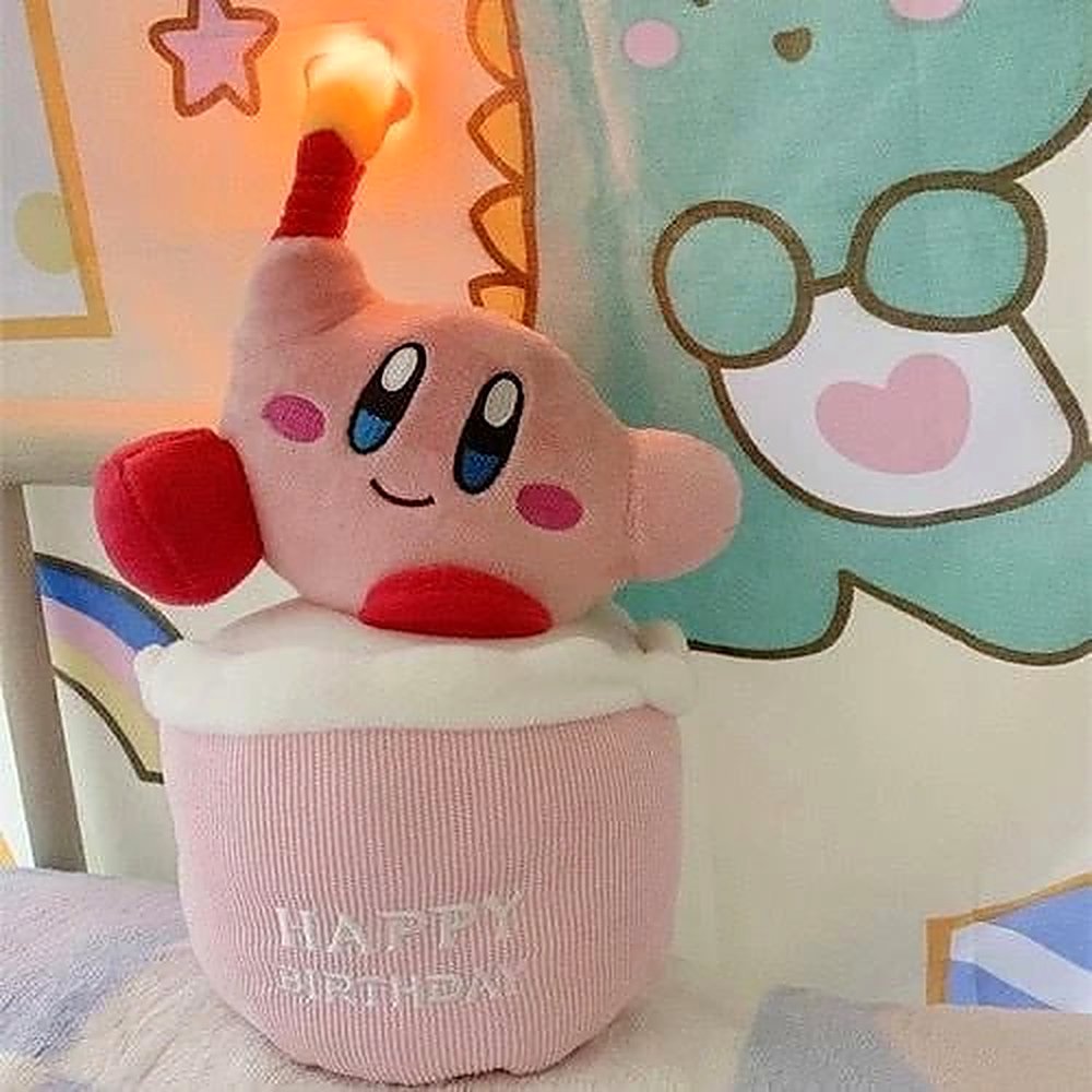 PELUCHE DECORATIVO PERSONAJE ROSA CON CUPCAKE Y TEXTO HAPPY BIRTHDAY BORDADO - 2