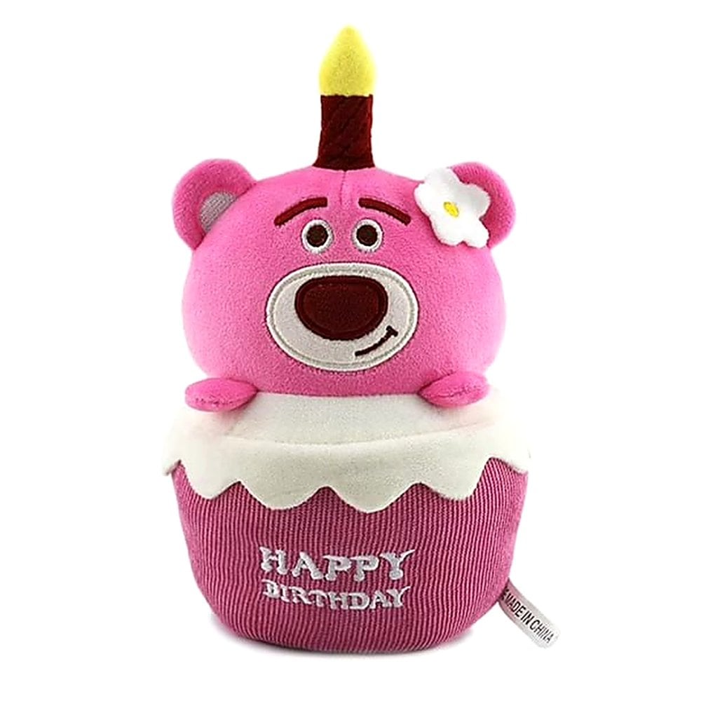 PELUCHE OSITO ROSA FORMA CUPCAKE CON VELA LUMINOSA Y TEXTO HAPPY BIRTHDAY BORDADO - 2
