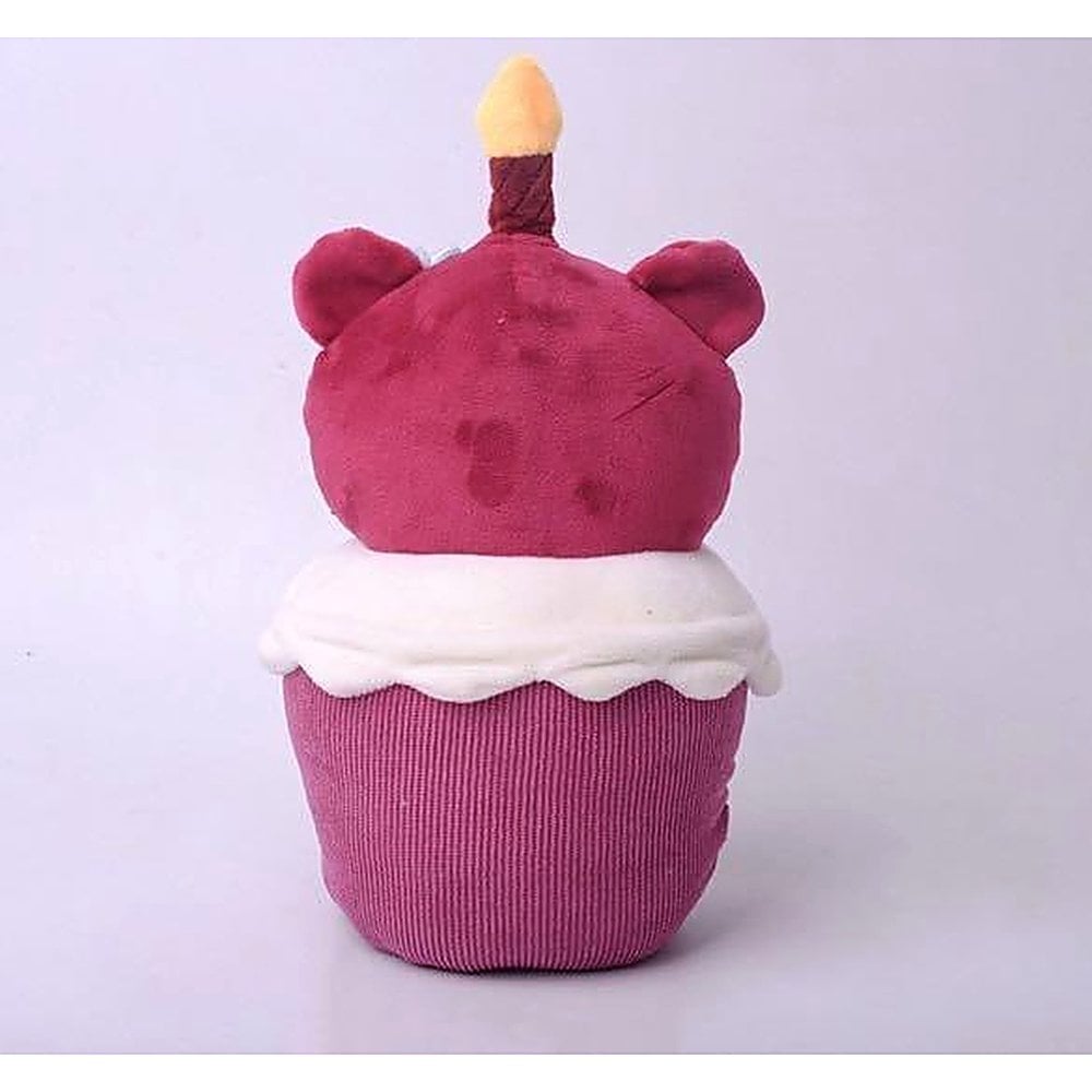 PELUCHE OSITO ROSA FORMA CUPCAKE CON VELA LUMINOSA Y TEXTO HAPPY BIRTHDAY BORDADO - 4