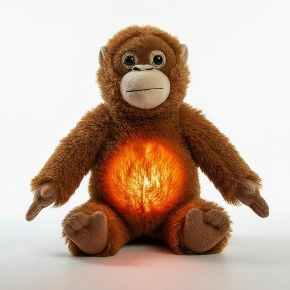 PELUCHE MONO PUNCH CON RESPIRADOR, LUCES LED Y MUSICA - 1