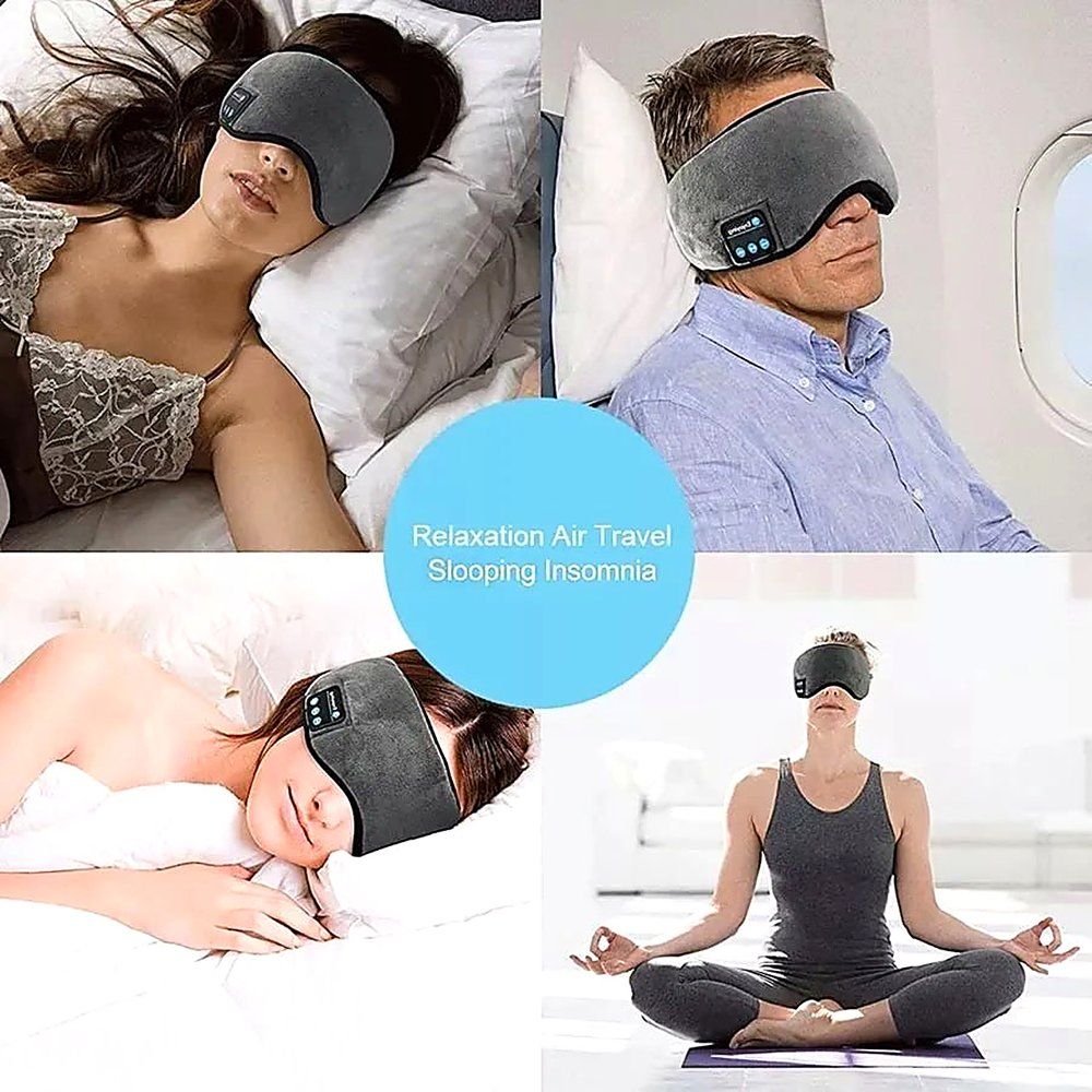ANTIFAZ CON BLUETOOTH EN GEL PARA DORMIR Y LEER, AURICULARES INTEGRADOS, CARGA RAPIDA Y - 5