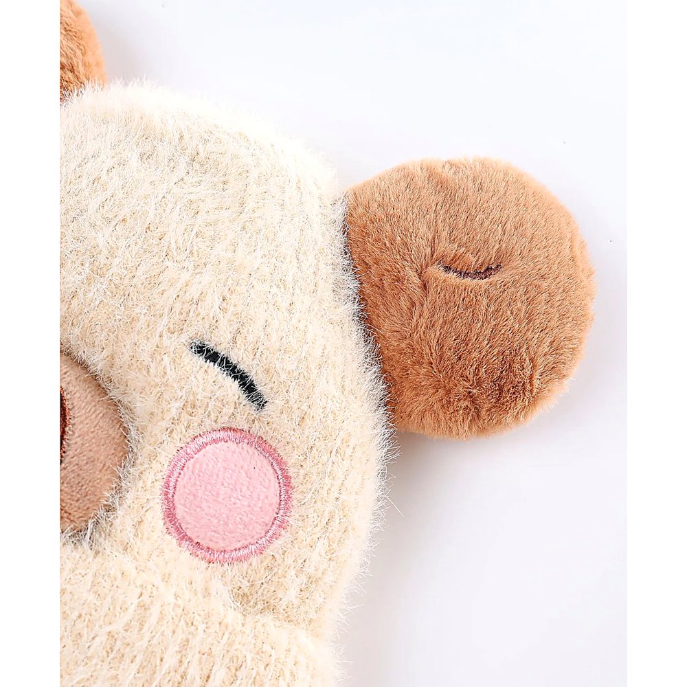 PELUCHE DE CAPIBARA BEIGE CON MEJILLAS ROSADAS, FELPA SUAVE Y DISEÑO ADORABLE - 2