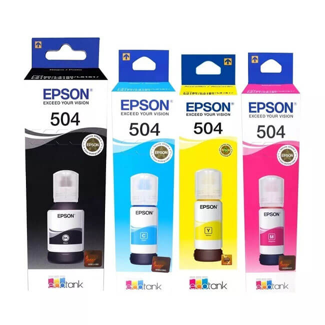 PACK DE TINTA EPSON 504 COLORES MAGENTA, CYAN YELLOW Y NEGRO - 1