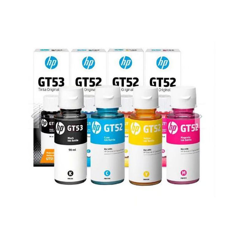 KIT DE 4 TINTAS HP GT52 Y GT53 COLORES - 2