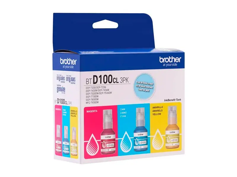 PACK 3 TINTAS BROTHER BTD100CL3PK COLOR - PORTAFOLIO NUEVO - 1