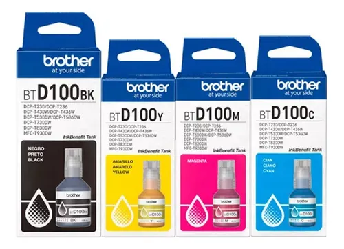 TINTAS BROTHER BTD100 PACK COMPLETO 4 UND - 1