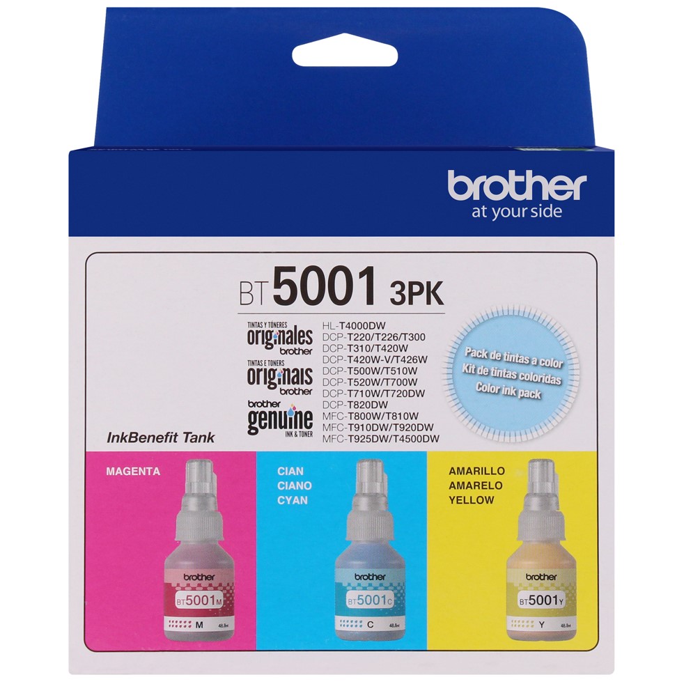PACK 3 TINTAS BROTHER BT50013PK COLOR - 1