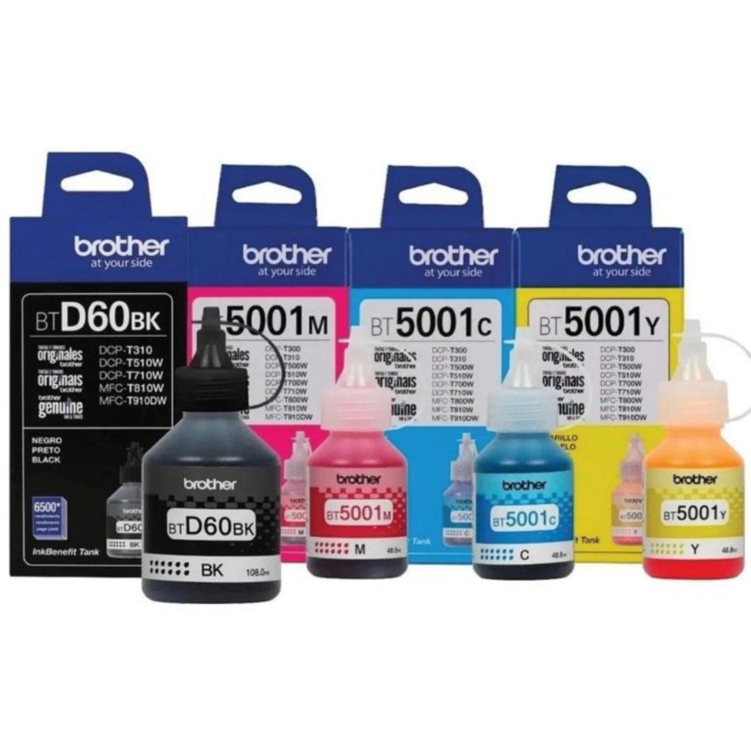 TINTAS BROTHER BTD60BK / BT5001C / BT5001M / BT5001Y KIT COMPLETO - 1