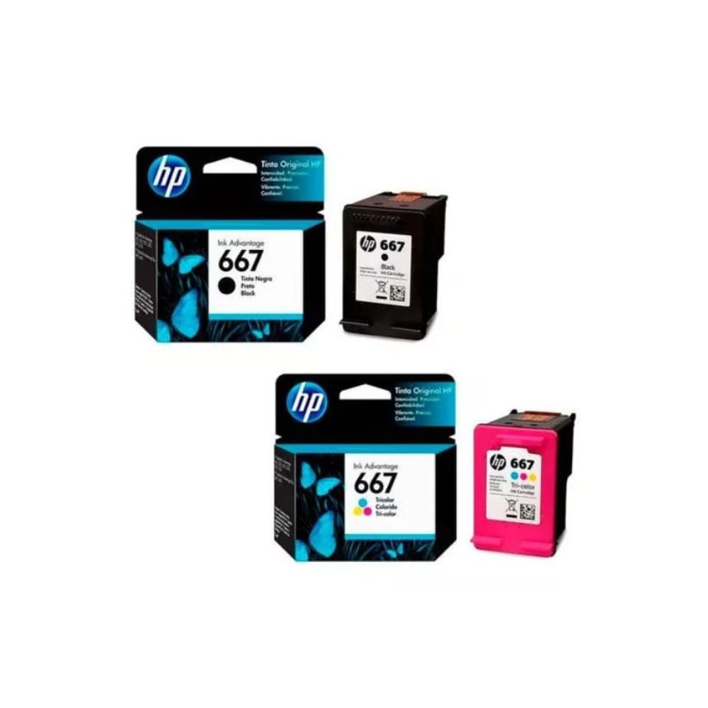 TINTA HP 667 PACK NEGRO Y TRICOLOR - 2