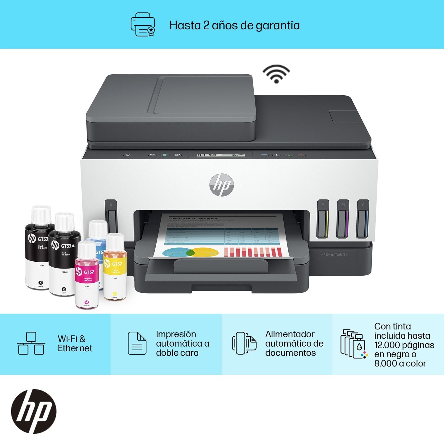 IMPRESORA MULTIFUNCIONAL HP SMART TANK 750 WIFI - 1