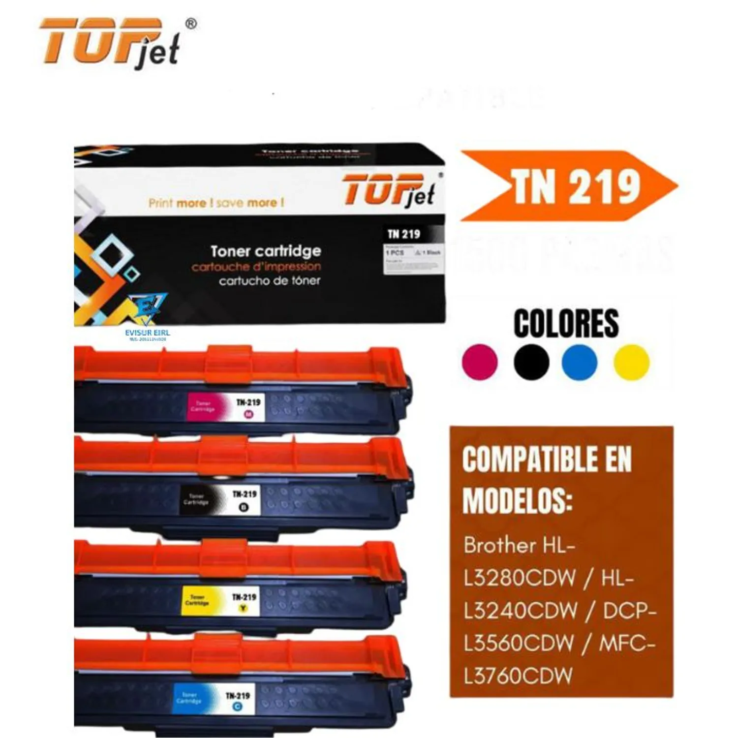 TONER COMPATIBLE BROTHER TN-219 PACK COMPLETO - 2
