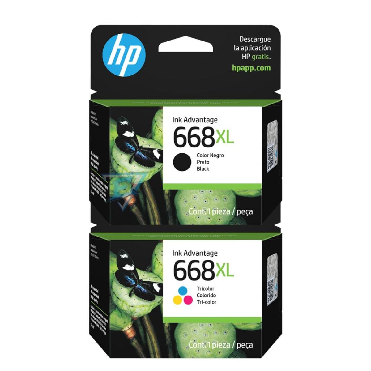 KIT DE TINTAS HP 668XL NEGRO Y TRICOLOR PARA DJ 2975 4375 - 1