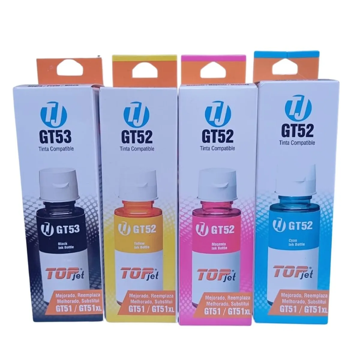 TINTA COMPATIBLE HP GT53 GT52 NEGRO Y COLORES PACK DE 4 - 1