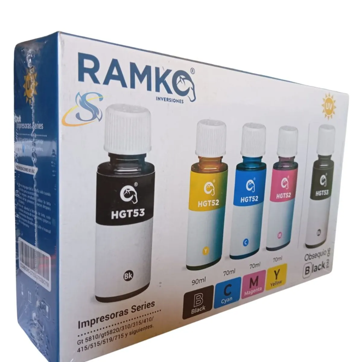 COMBO TINTA COMPATIBLE GT52 GT53 +1 TINTA BK DE OBSEQUIO - 1