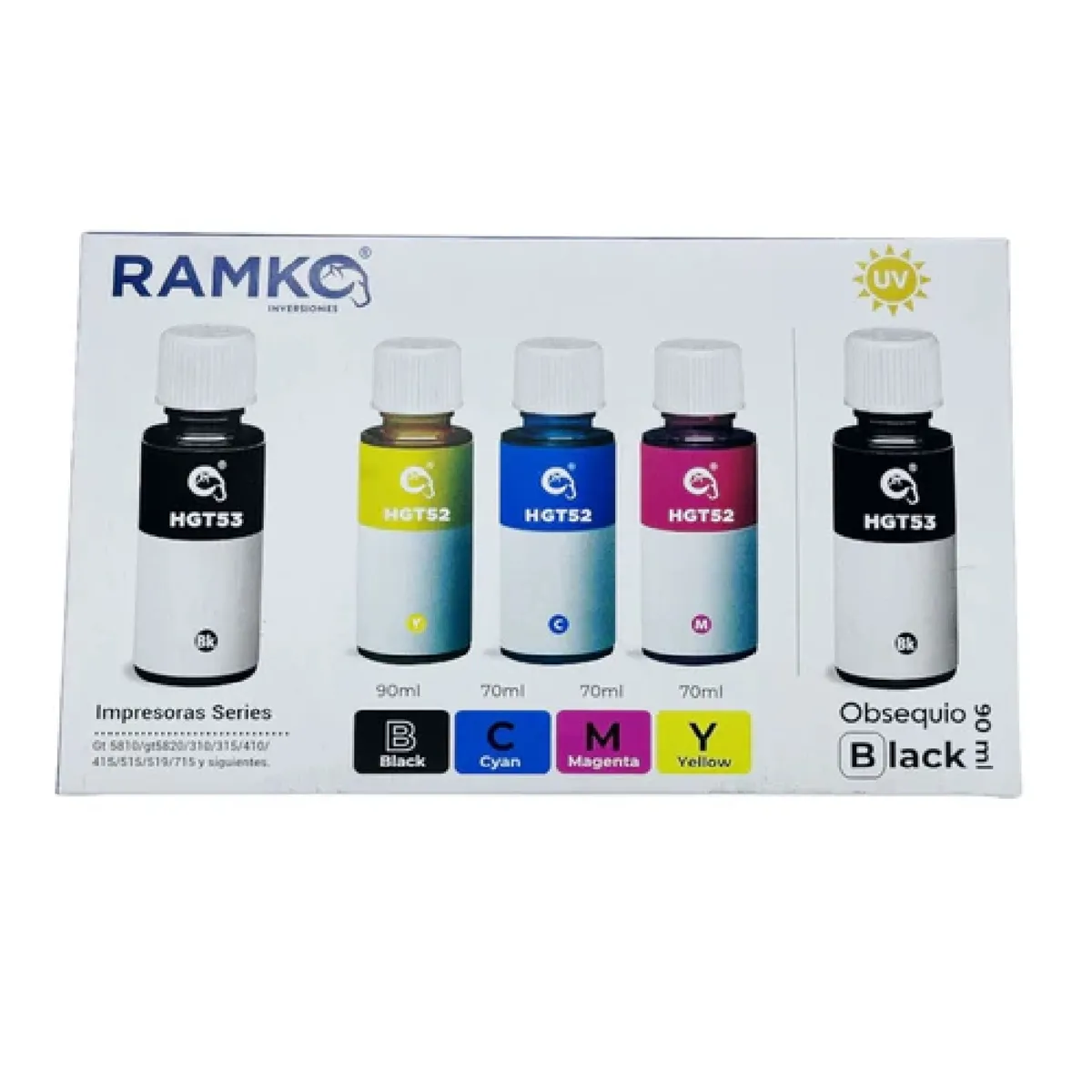 COMBO TINTA COMPATIBLE GT52 GT53 +1 TINTA BK DE OBSEQUIO - 2
