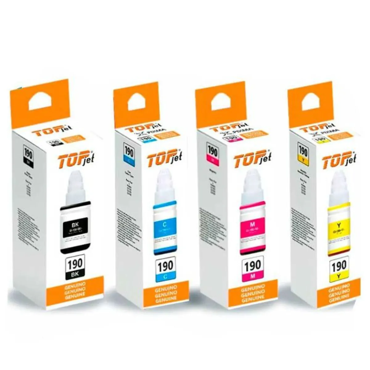 TINTA COMPATIBLE CANON GI-190 NEGRO CYAN MAGENTA AMARILLO - 2