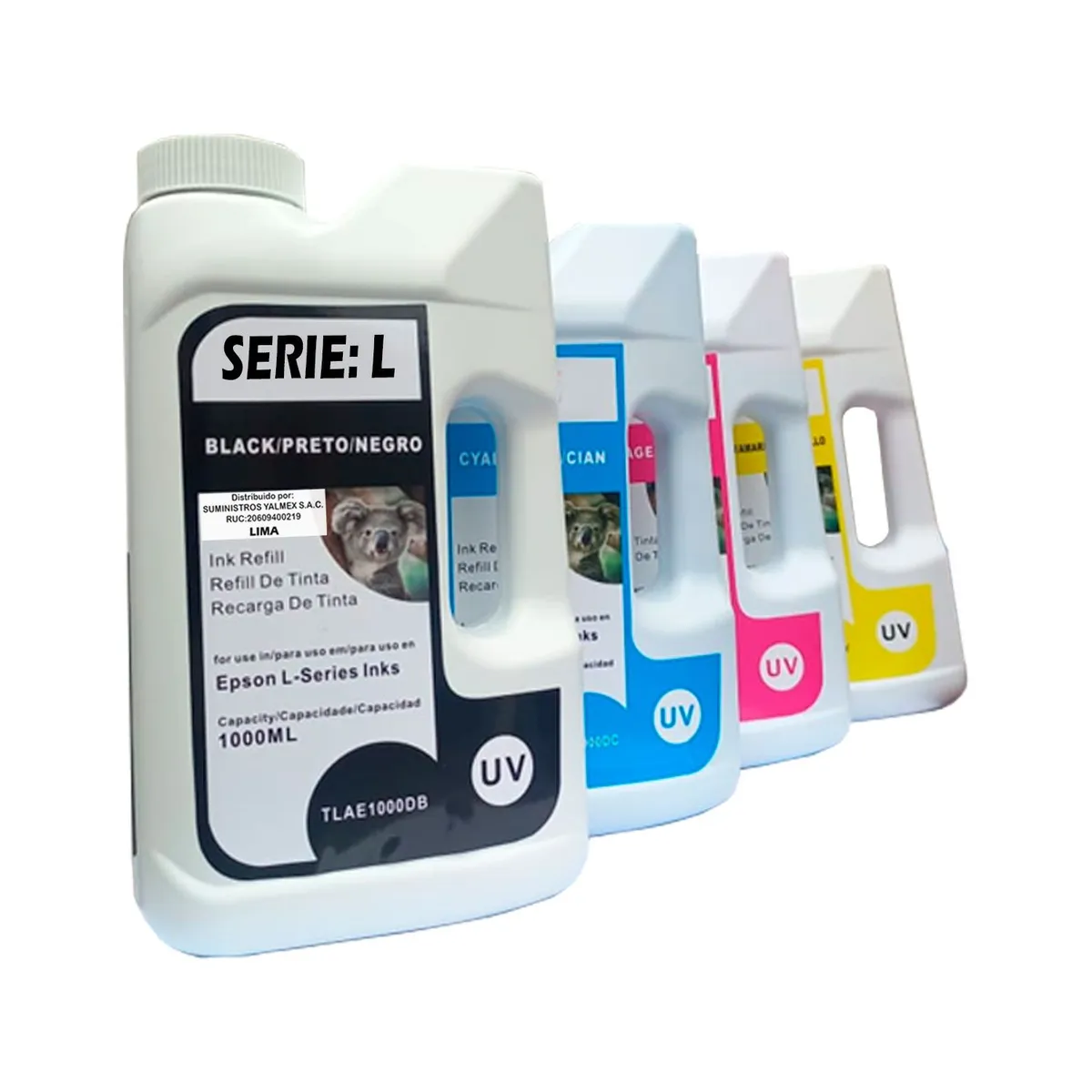 4 TINTA COMPATIBLE 1 LITRO PARA EPSON NEGRO Y COLORES - 1