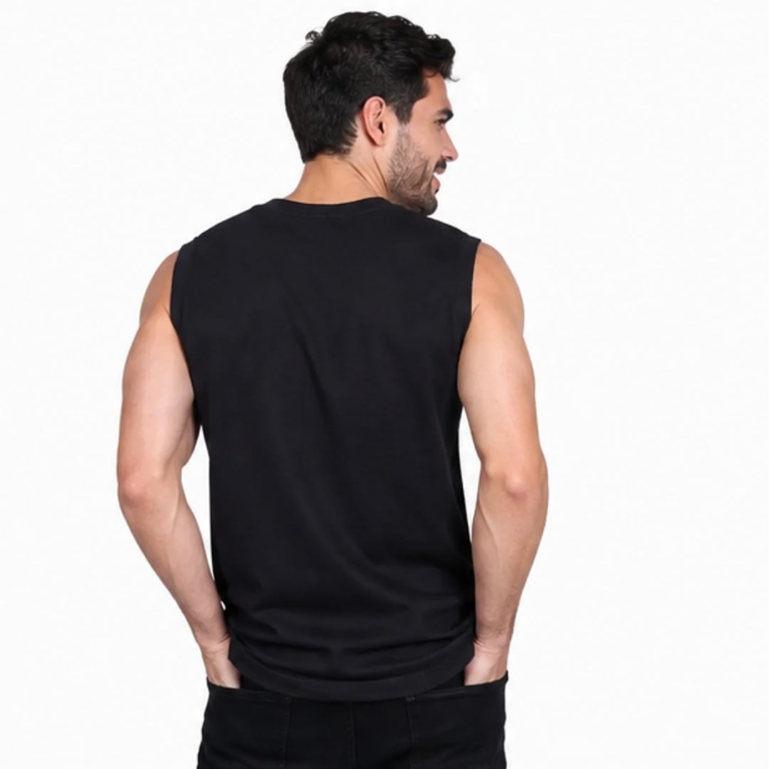 POLO DE HOMBRE MANGA CERO 100% ALGODÓN - NEGRO - 3