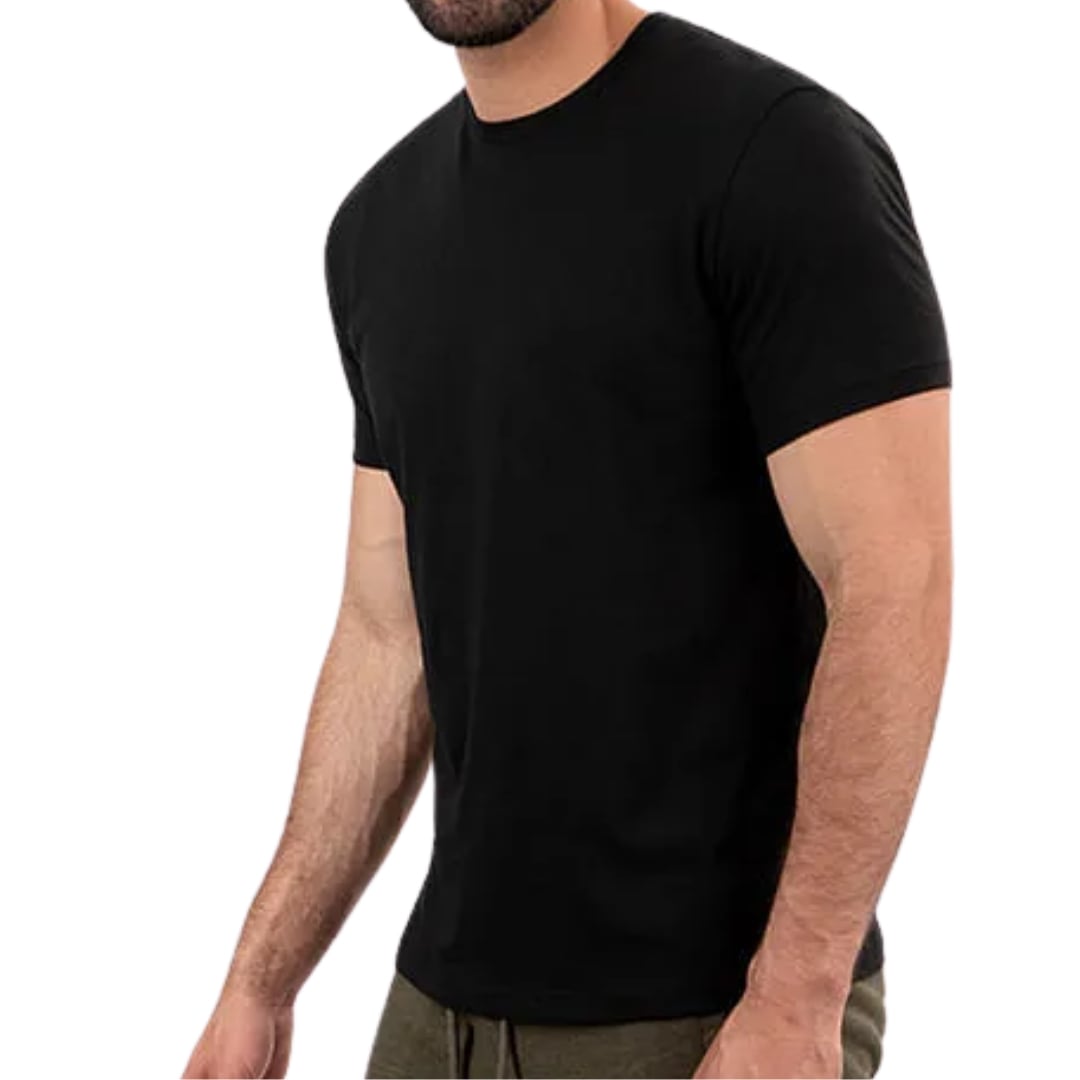 Polo hombre manga corta 100% algodón - Negro L - 1