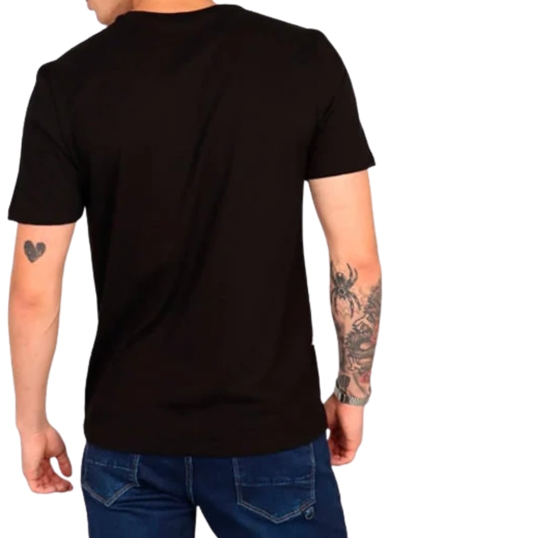 Polo hombre manga corta 100% algodón - Negro L - 3