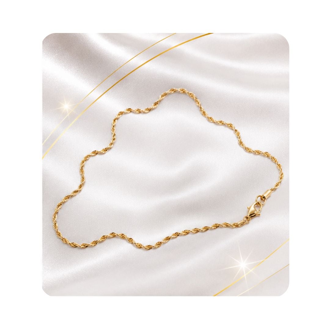 CADENA COLLAR TRENZADO CON ENCHAPE DE ORO - MODELO NIZA - 2