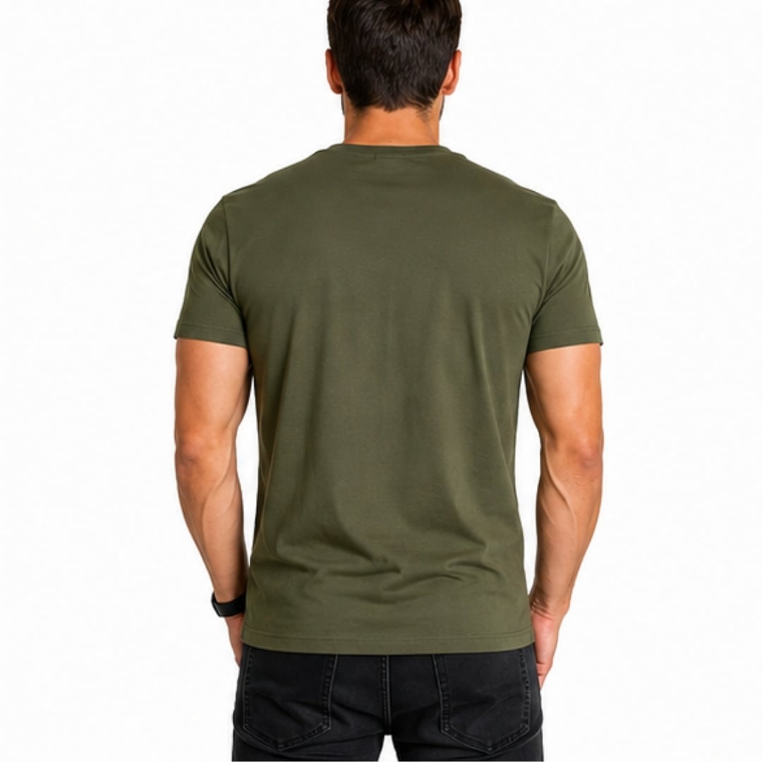 POLO VERDE MILITAR MANGA CORTA ALGODON PERUANO HOMBRE - 4
