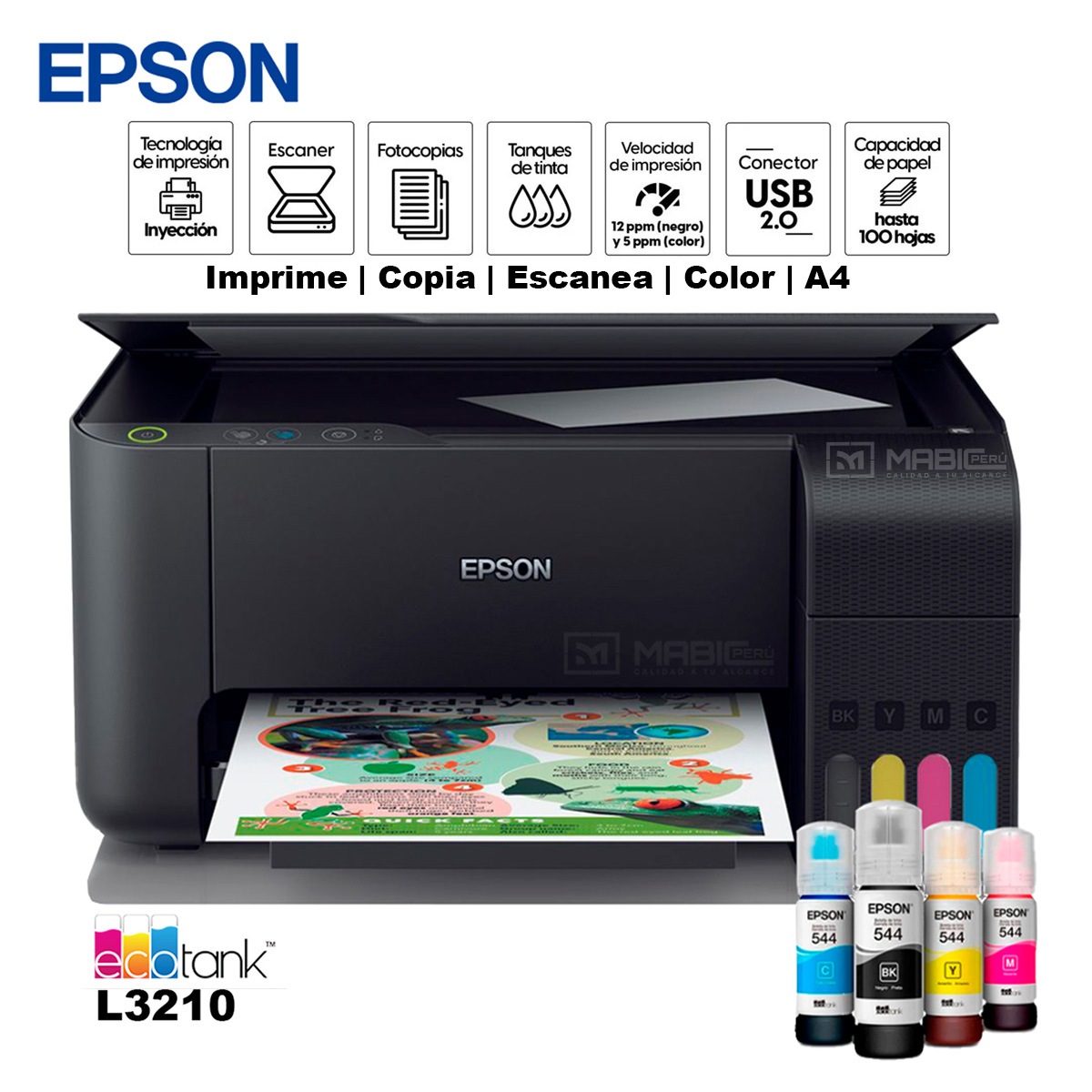IMPRESORA MULTIFUNCIONAL EPSON L3210 USB 2.0 - 1