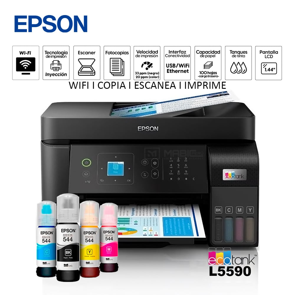 IMPRESORA MULTIFUNCIONAL EPSON L5590 WIFI ETHERNET FAX ADF - 1