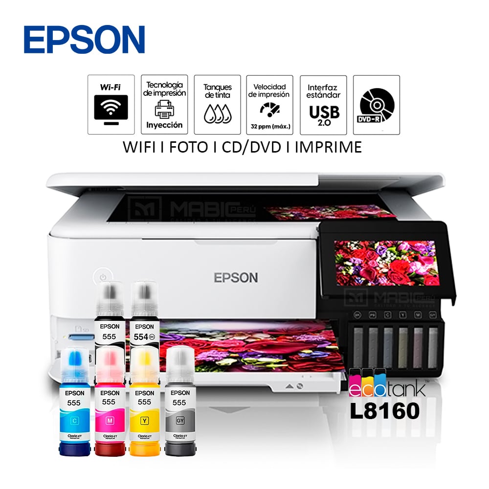 IMPRESORA FOTOGRAFICA EPSON L8160 WIFI ETHERNET USB 2.0 - 1