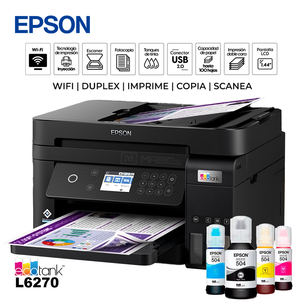 IMPRESORA MULTIFUNCIONAL EPSON L6270 DUPLEX WIFI ETHERNET ADF - 1