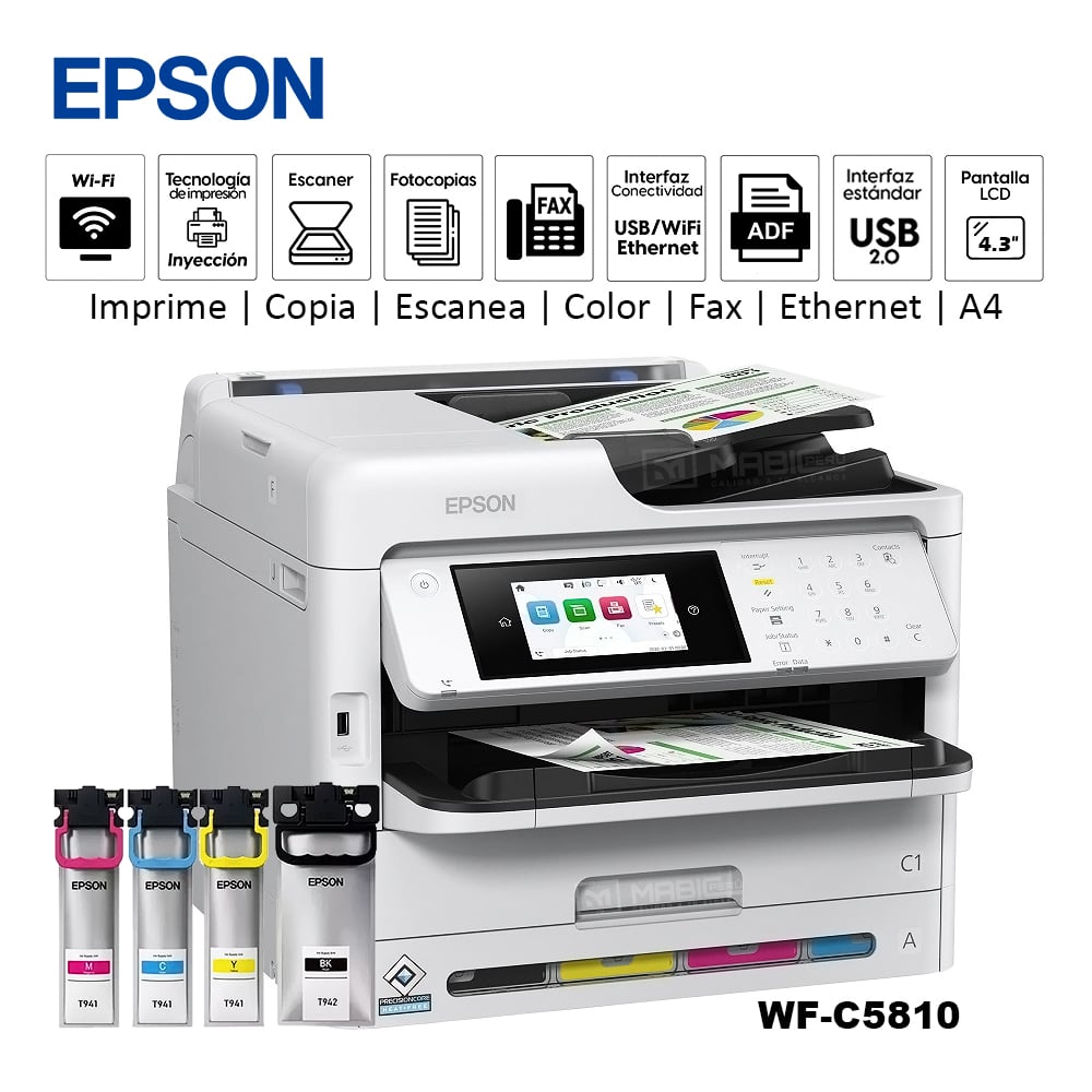 IMPRESORA MULTIFUNCIONAL EPSON WORKFORCE PRO WF-C5810 WIFI/ ETHER. FAX ADF - 1