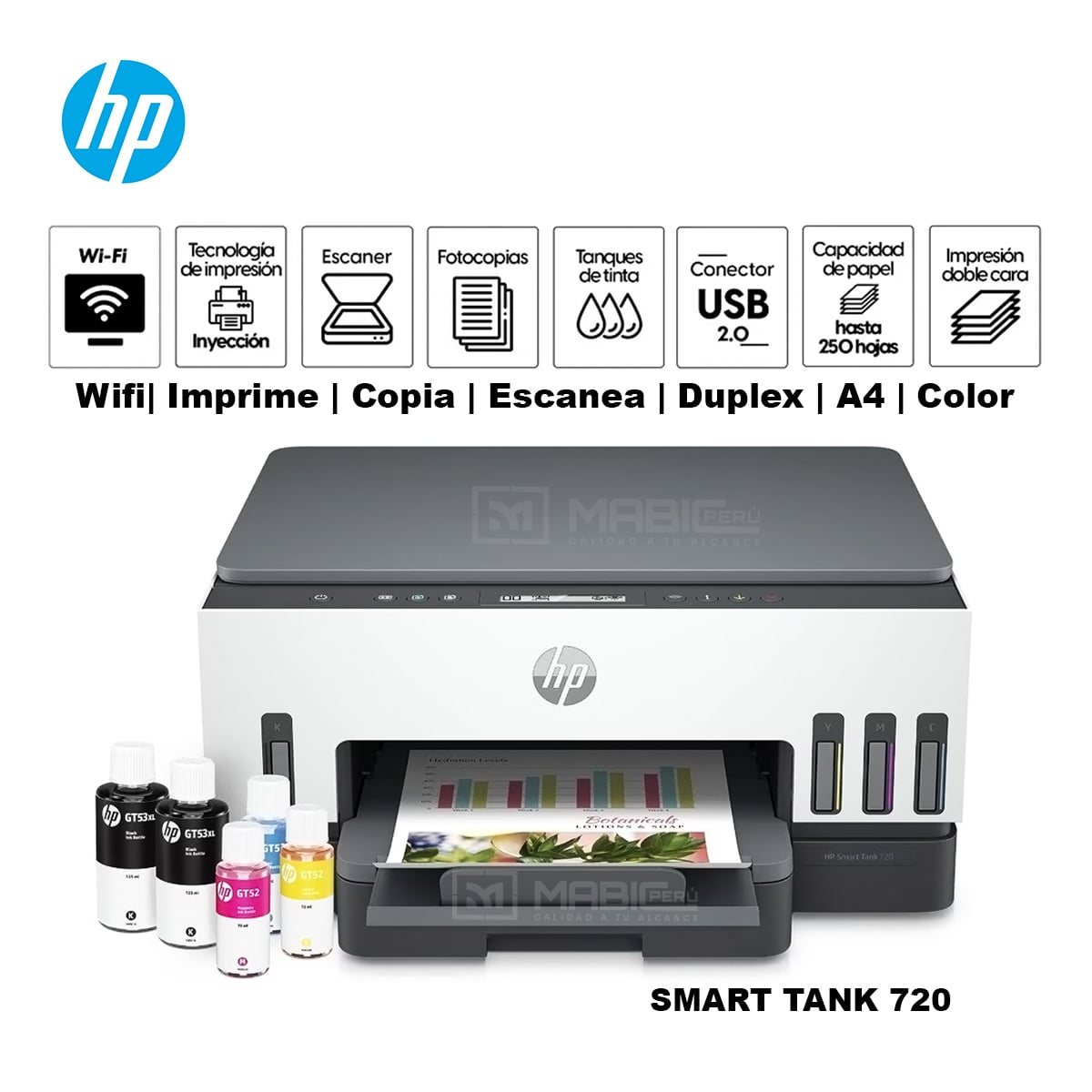 IMPRESORA MULTIFUNCIONAL HP SMART TANK 720 WIFI DUPLEX - 1