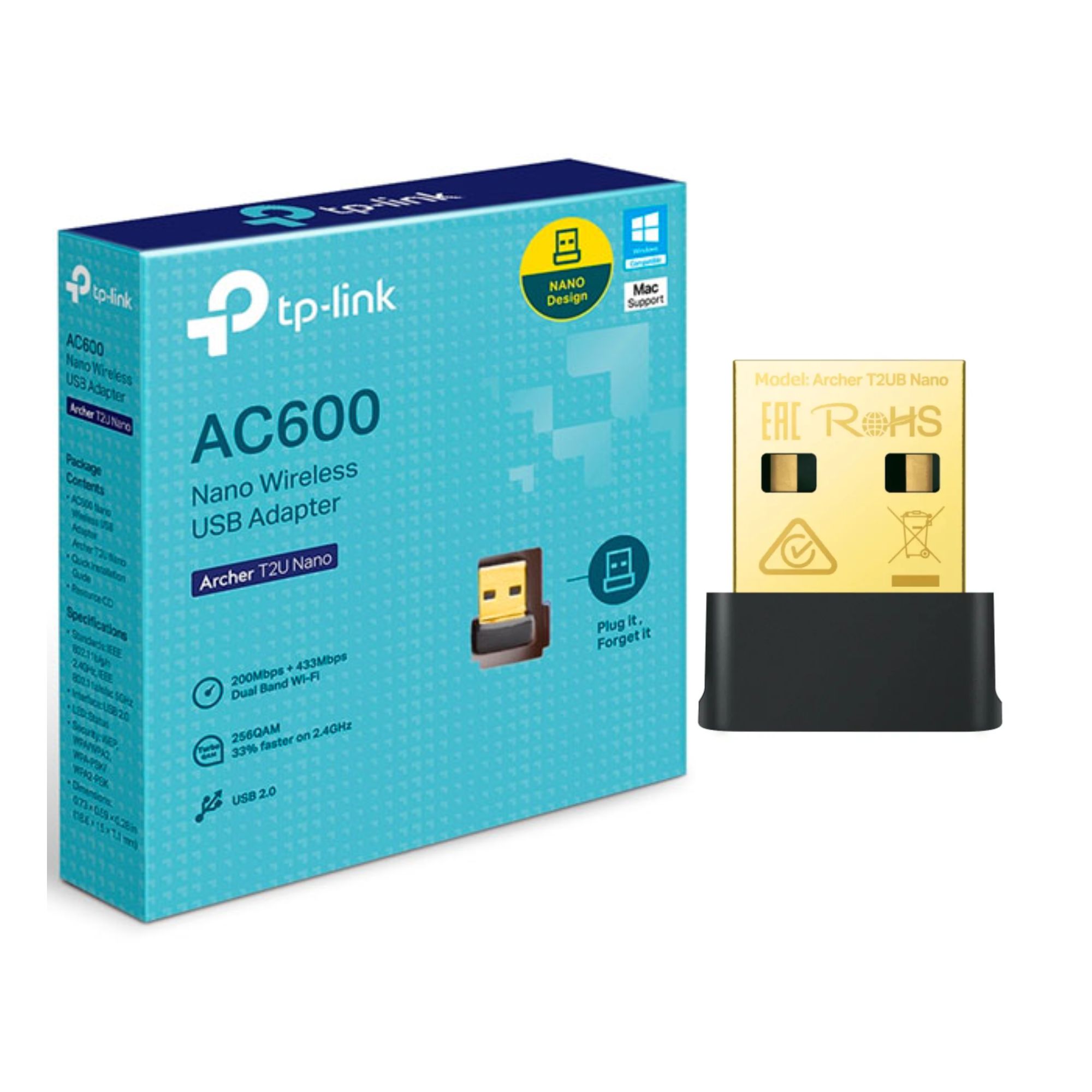 TP-LINK ADAPTADOR USB AC600 DOBLE BANDA T2UB NANO - 1