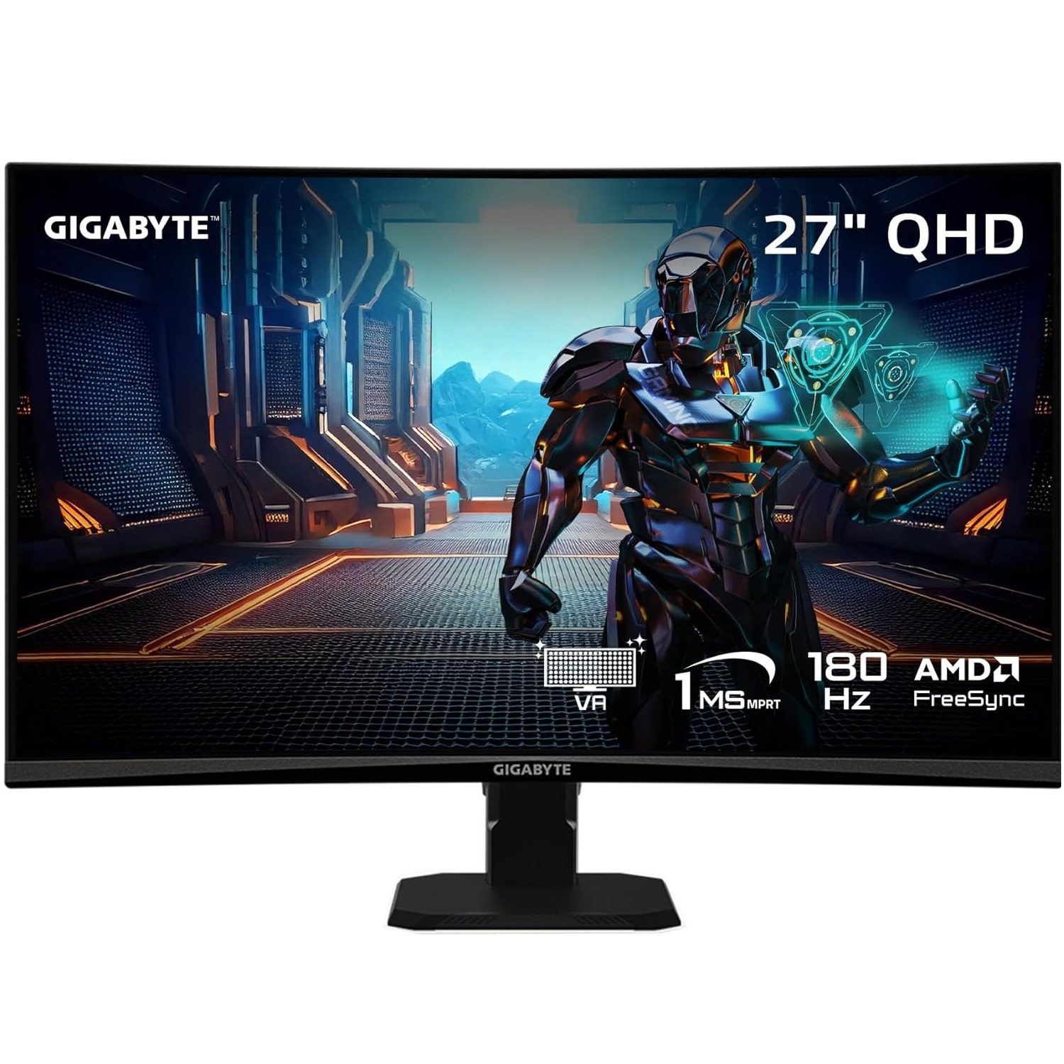 MONITOR GIGABYTE GAMING GS27QCA, 27' CURVO QHD 2K, 180HZ, 1MS - 3