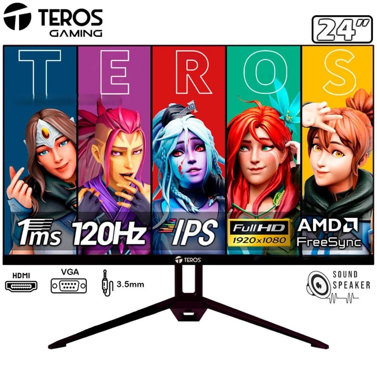 MONITOR TEROS TE-2415S, 24' FHD IPS, 144HZ, 1MS, PARLANTE - 1