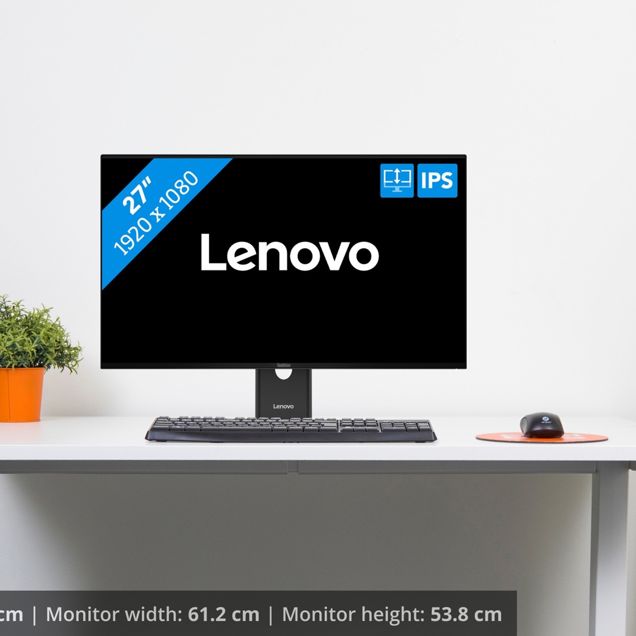 MONITOR LENOVO THINKVISION T27-40, 27' WLED FHD IPS, 120HZ, 4MS, PIVOTE - 5